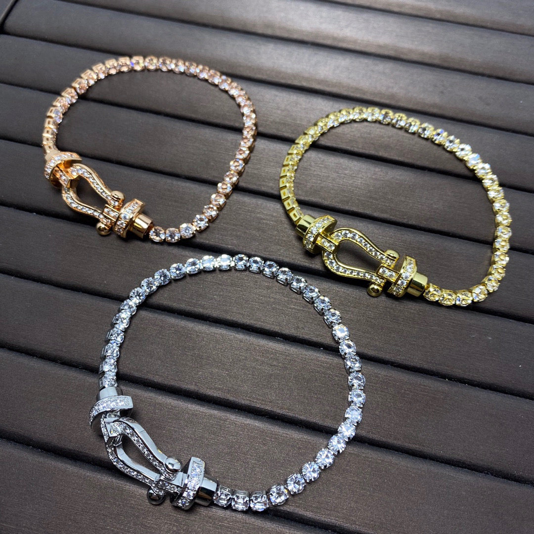 [Angela Jewellery]FORCE  LARGE HORSESHOE FULL DIAMOND TENNIS BRACELET