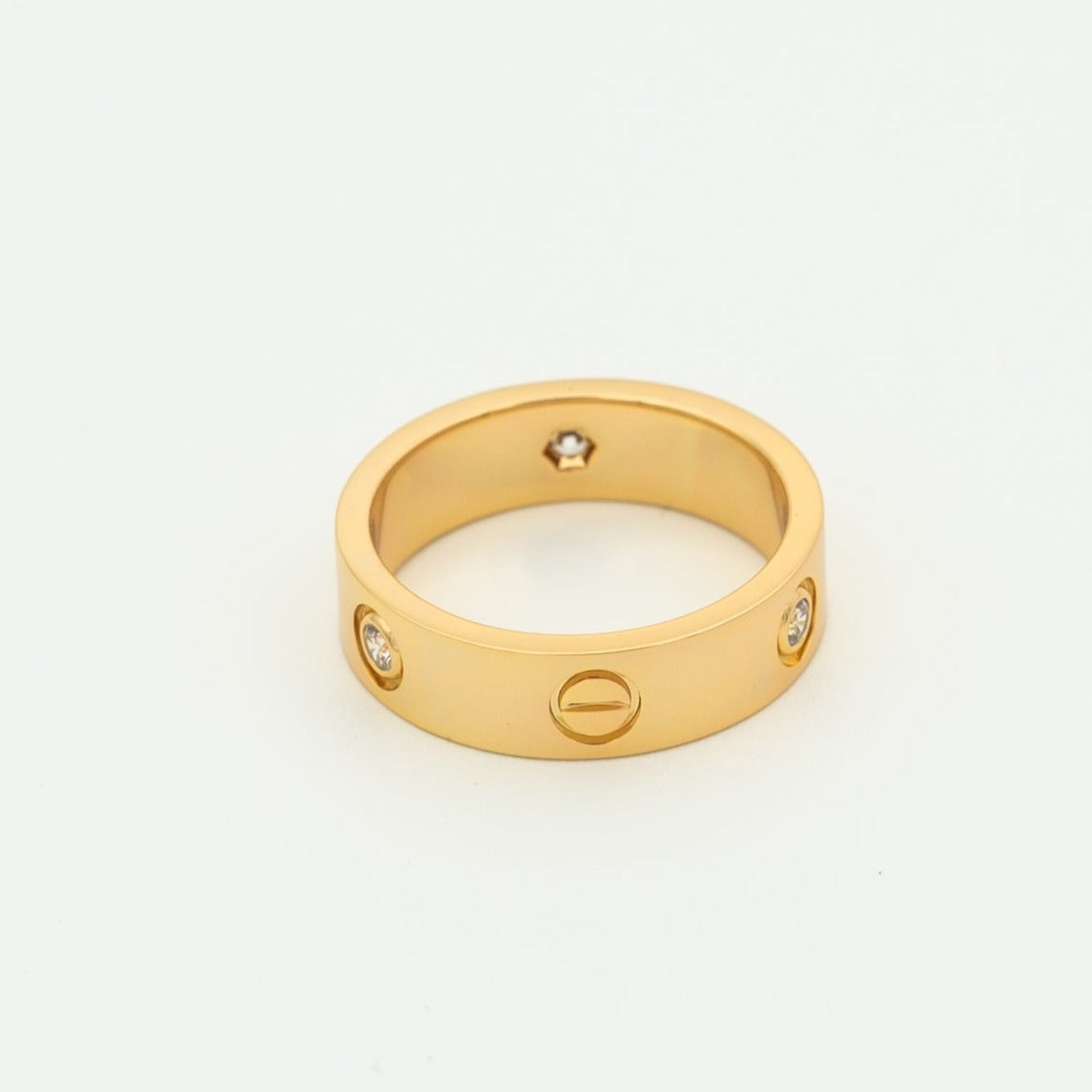 [Angela Jewellery]LOVE RING 5.5MM 3 DIAMONDS PINK GOLD