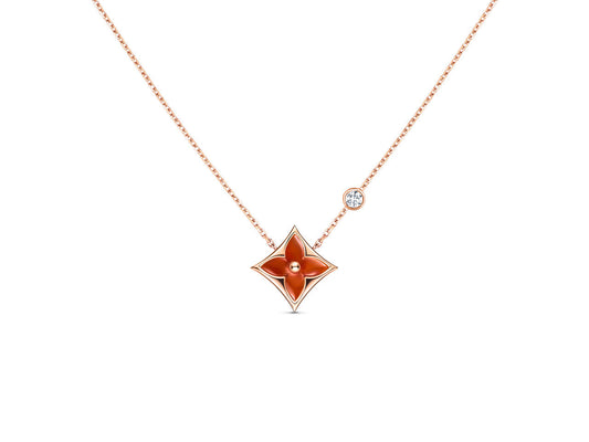 [Angela Jewellery]STAR NECKLACE PINK GOLD 1 DIAMOND