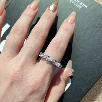 Angela Jewelry]Exquisite Pear Cut Tennis Ring
