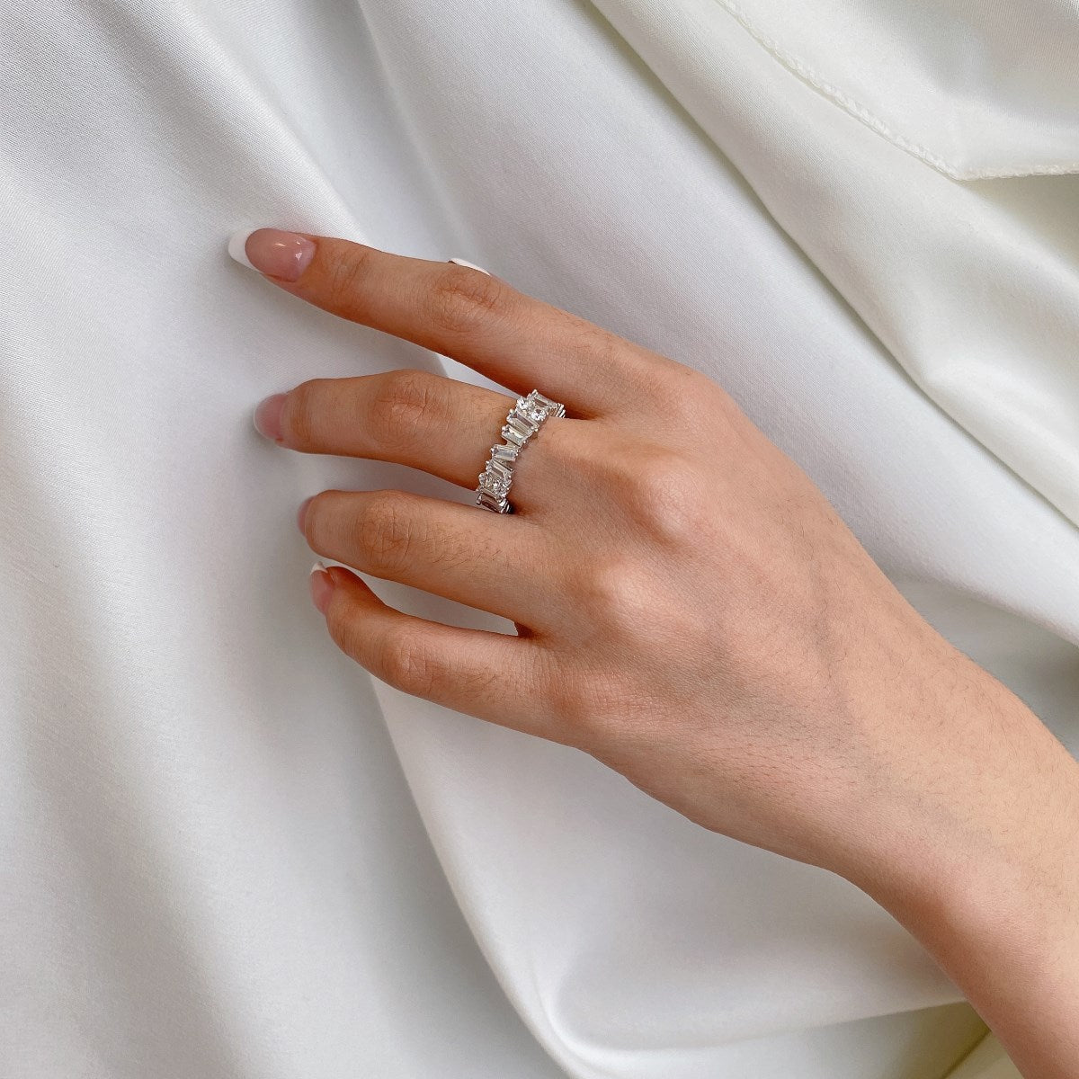 Angela Jewelry]Delicate Multi Shape Tennis Ring