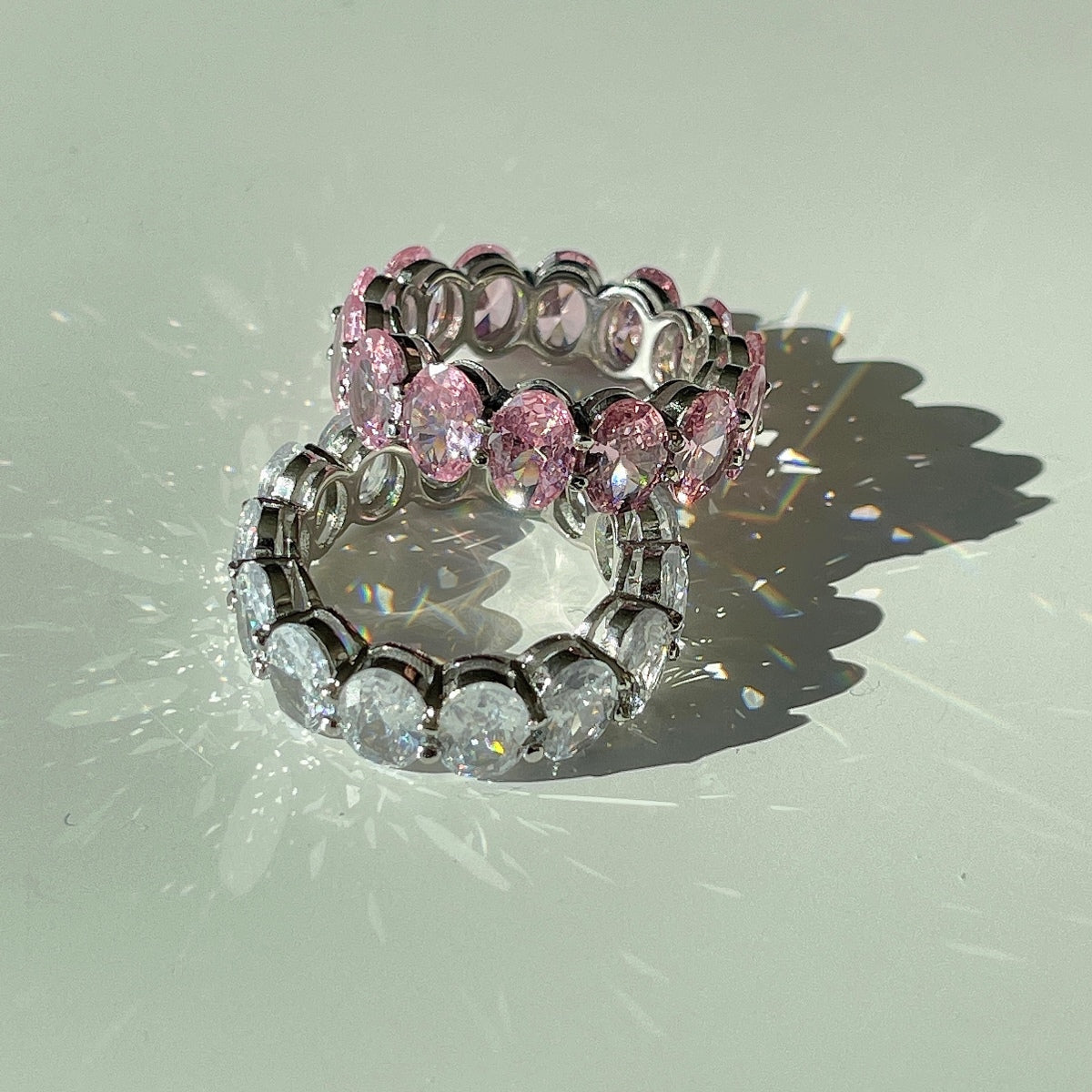 Angela Jewelry]Dainty Elongated Cushion Cut Tennis Ring