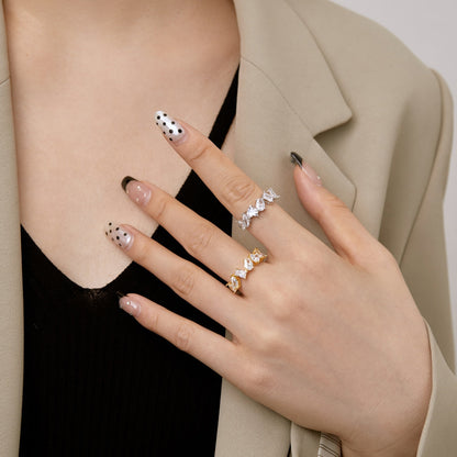 Angela Jewelry]Delicate Multi Cut Ring