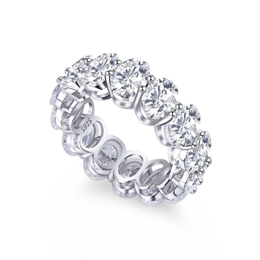 Angela Jewelry]Dainty Elongated Cushion Cut Tennis Ring