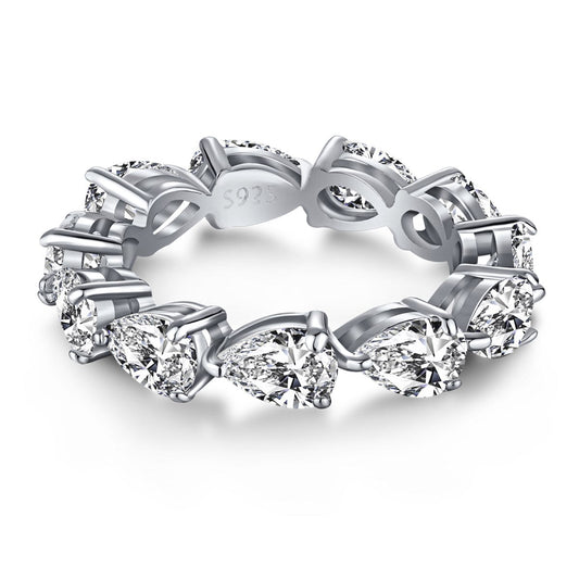 Angela Jewelry]Exquisite Pear Cut Tennis Ring