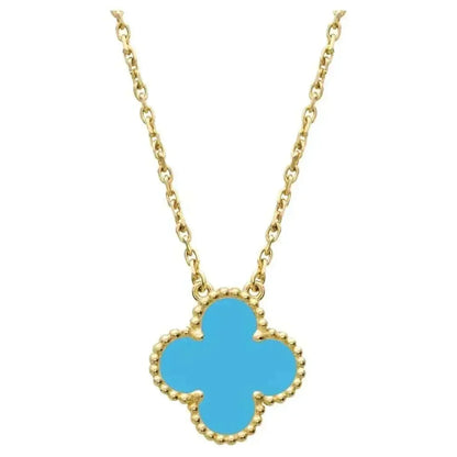 [Angela Jewellery]CLOVER 15MM VINTAGE TURQUOISE NECKLACE