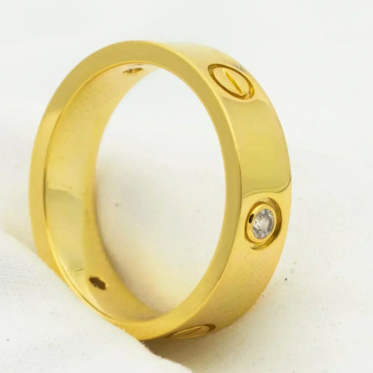 [Angela Jewellery]LOVE RING 5.5MM 3 DIAMONDS GOLD