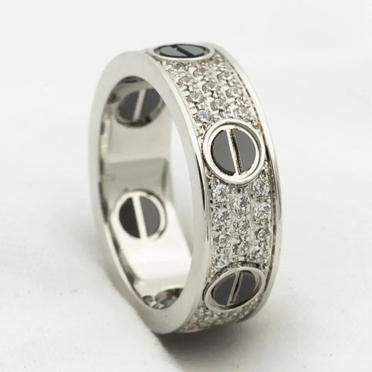 [Angela Jewellery]LOVE RING 5.5MM DIAMONDS PAVED CERAMIC