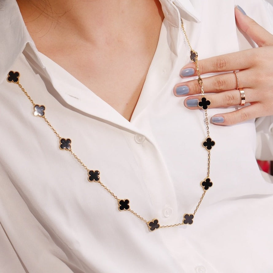 [Angela Jewellery]CLOVER 20 MOTIFS ONYX ROSE GOLD