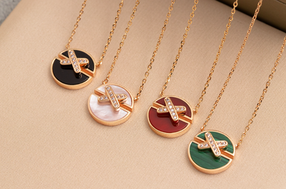 [Angela Jewellery]JEUX DE PINK GOLD DIAMOND NECKLACE