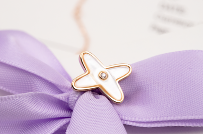 [Angela Jewellery]JEUX DE WHITE MOP PINK GOLD DIAMOND EARRINGS