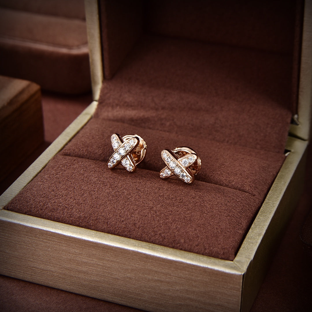 [Angela Jewellery]JEUX DE GOLD DIAMOND EARRINGS