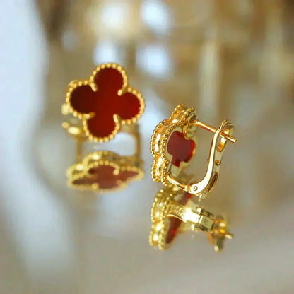 [Angela Jewellery]CLOVER MEDIUM 1 MOTIFS CARNELIAN  EARRINGS