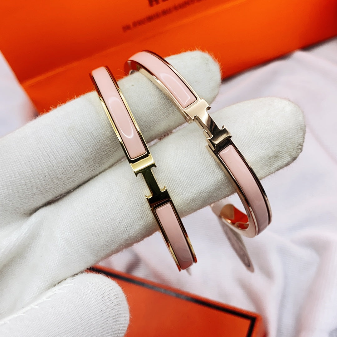 [Angela Jewellery]CLASSIC HM CLIC  PINK 8MM ENAMEL BRACELET