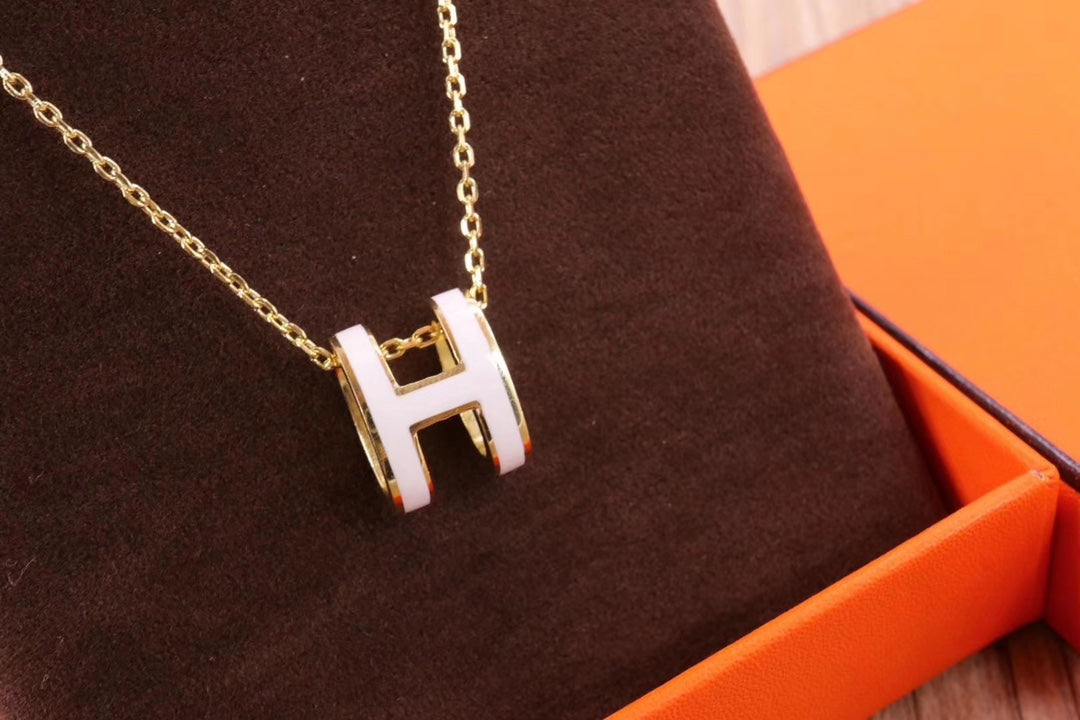 [Angela Jewellery]HM CLIC YELLOW ENAMEL GOLD NECKLACE