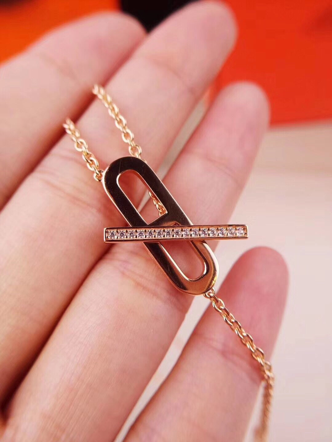 [Angela Jewellery]HM NECKLACE PLATINUM ROSE GOLD DIAMOND