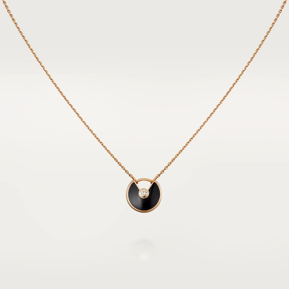 [Angela Jewellery]AMULETTE ROSE GOLD ONYX NECKLACE