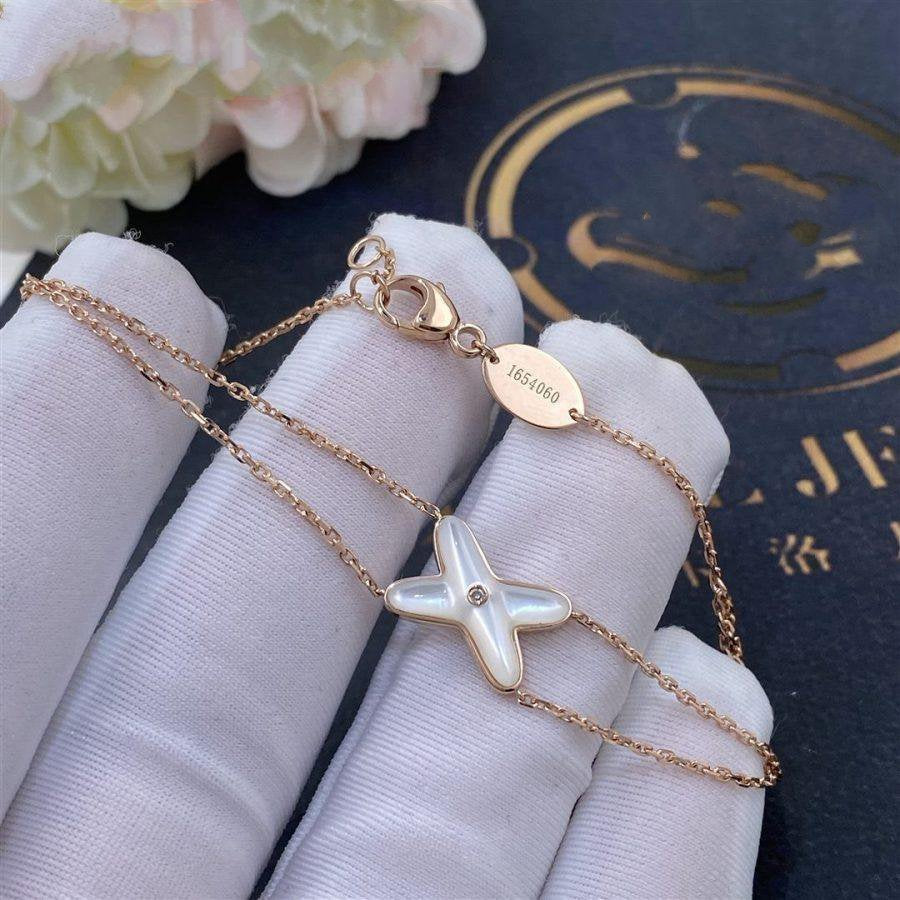 [Angela Jewellery]JEUX BRACELET WHITE MOP PINK GOLD 1 DIAMOND