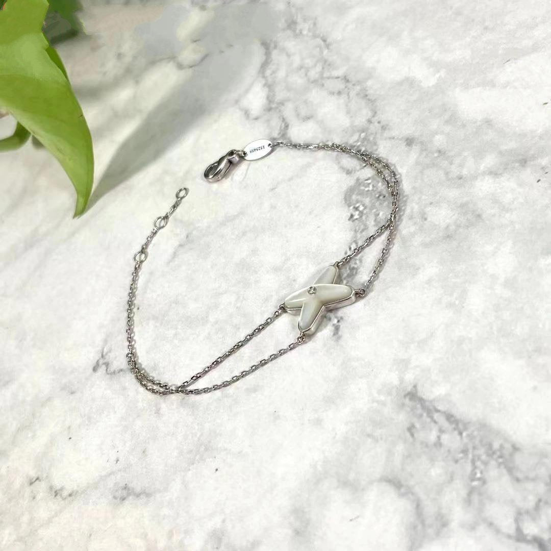 [Angela Jewellery]JEUX BRACELET WHITE MOP SILVER 1 DIAMOND