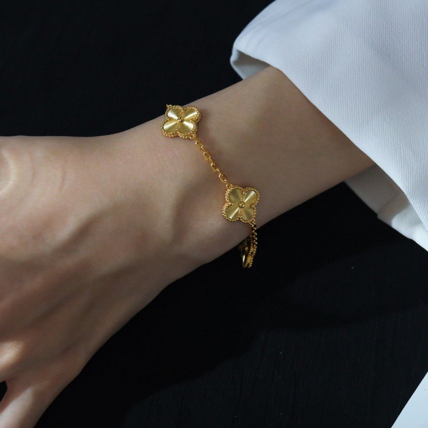 [Angela Jewellery]CLOVER 5 FLOWERS LASER BRACELET