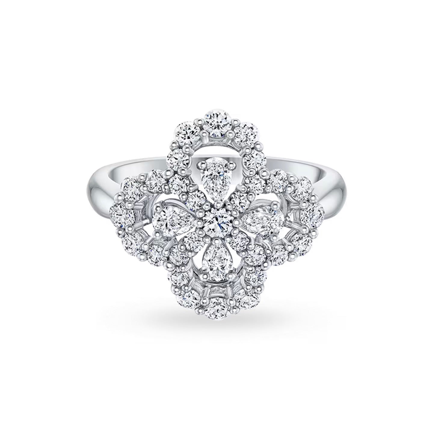 [Angela Jewellery]LOOP RING FULL MOTIF DIAMOND 16MM SILVE