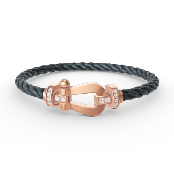 [Angela Jewellery]FORCE LARGE HORSESHOE HALF DIAMOND BRACELET ROSE GOLD