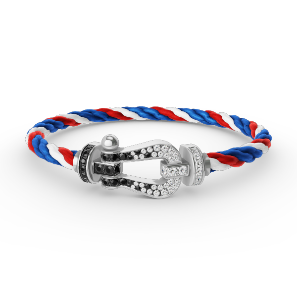 [Angela Jewellery]FORCE LARGE HORSESHOE BLACK WHITE DIAMOND BRACELET SILVER