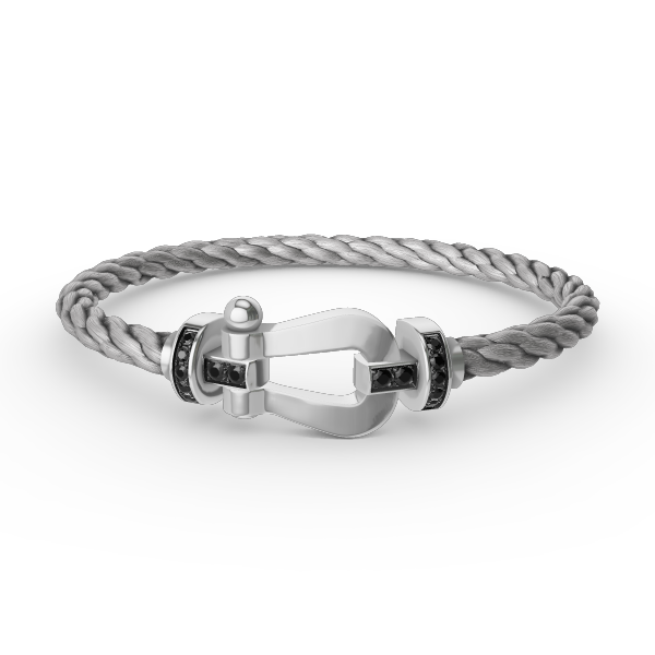 [Angela Jewellery]FORCE LARGE HORSESHOE BLACK DIAMOND BRACELET SILVER