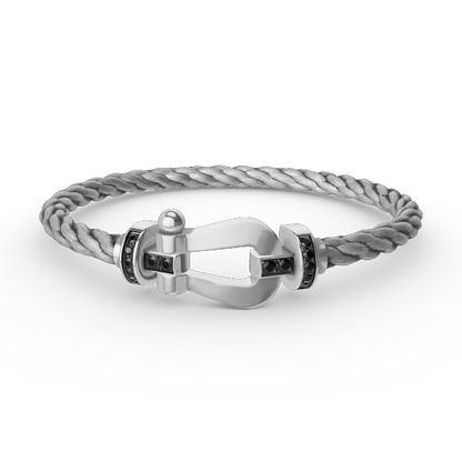 [Angela Jewellery]FORCE LARGE HORSESHOE BLACK DIAMOND BRACELET SILVER