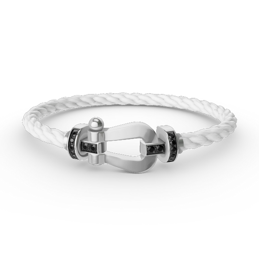 [Angela Jewellery]FORCE LARGE HORSESHOE BLACK DIAMOND BRACELET SILVER