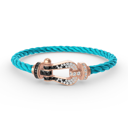 [Angela Jewellery]FORCE LARGE HORSESHOE BLACK WHITE DIAMOND BRACELET ROSE GOLD