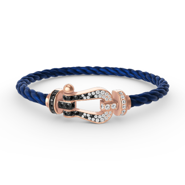 [Angela Jewellery]FORCE LARGE HORSESHOE BLACK WHITE DIAMOND BRACELET ROSE GOLD