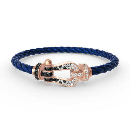 [Angela Jewellery]FORCE LARGE HORSESHOE BLACK WHITE DIAMOND BRACELET ROSE GOLD