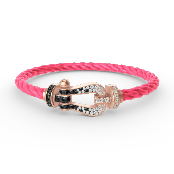 [Angela Jewellery]FORCE LARGE HORSESHOE BLACK WHITE DIAMOND BRACELET ROSE GOLD
