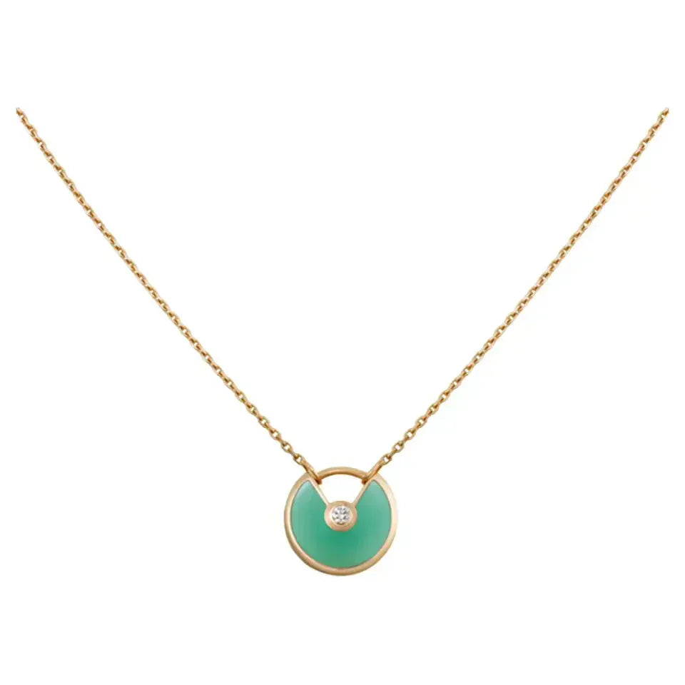 [Angela Jewellery]AMULETTE GOLD MALACHITE NECKLACE