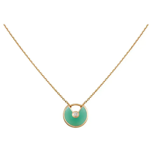 [Angela Jewellery]AMULETTE GOLD MALACHITE NECKLACE
