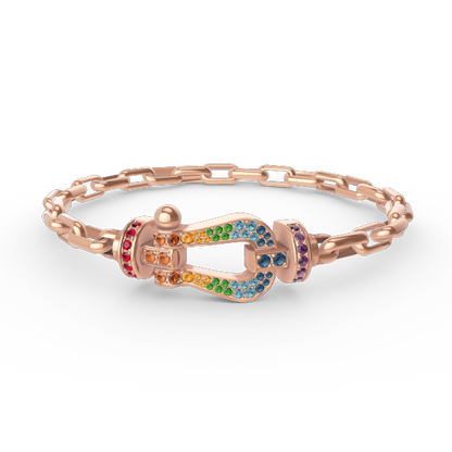 [Angela Jewellery]FORCE LARGE HORSESHOE CLASP  METAL BRACELET