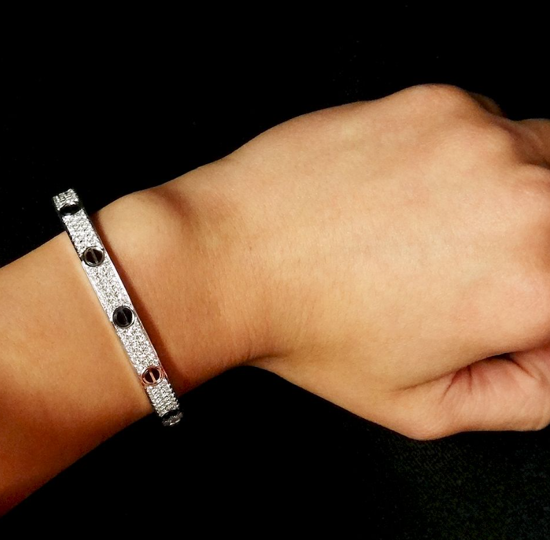 [Angela Jewellery]LOVE BRACELET 6.1MM DIAMOND-PAVED CERAMIC