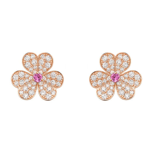 [Angela Jewellery]FRIVOLE PINK GOLD FLOWER DIAMOND EARRINGS