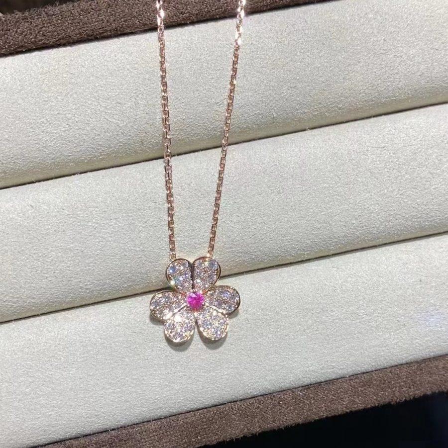[Angela Jewellery]FRIVOLE ROSE GOLD FLOWER DIAMOND NECKLACE