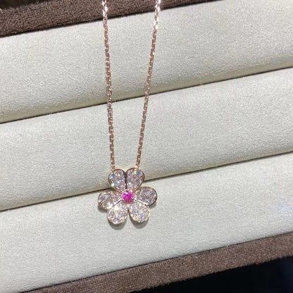 [Angela Jewellery]FRIVOLE ROSE GOLD FLOWER DIAMOND NECKLACE