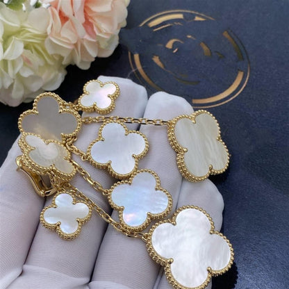 [Angela Jewellery]CLOVER EARRINGS WHITE MOP 4 MOTIFS GOLD