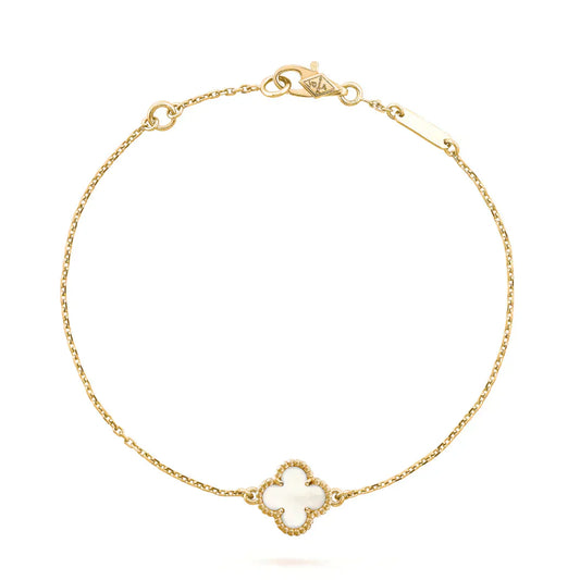 [Angela Jewellery]CLOVER WHITE MOP SINGLE FLOWER BRACELET