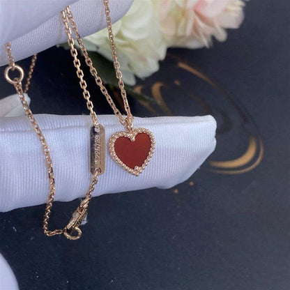 [Angela Jewellery]SWEET CLOVER CARNELIAN HEART NECKLACE