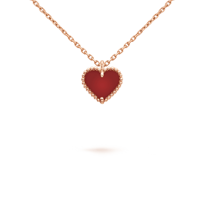 [Angela Jewellery]SWEET CLOVER CARNELIAN HEART NECKLACE