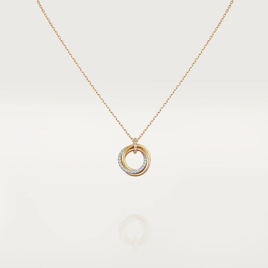 [Angela Jewellery]TRINITY NECKLACE SILVER GOLD PINK GOLD DIAMONDS