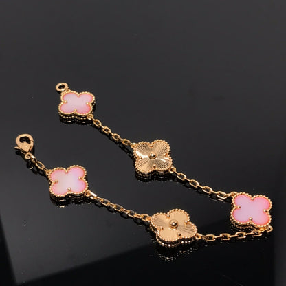 [Angela Jewellery]CLOVER BRACELET 5 MOTIF PINK AND PINK GOLD