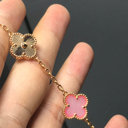 [Angela Jewellery]CLOVER BRACELET 5 MOTIF PINK AND PINK GOLD