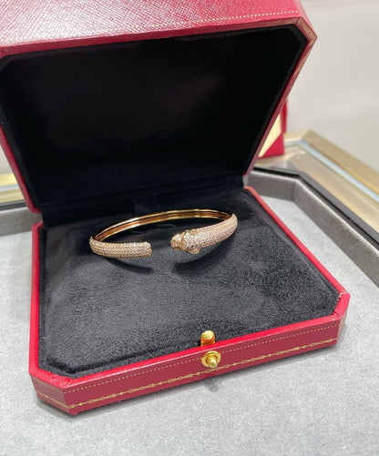 [Angela Jewellery]PANTHERE FULL DIAMOND OPEN BRACELET