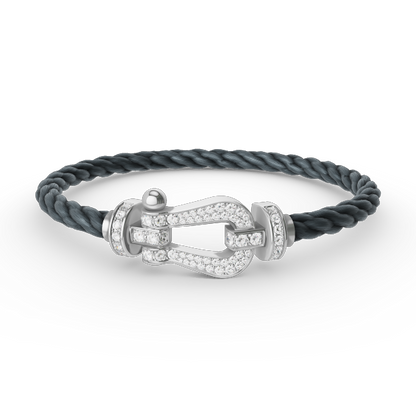 [Angela Jewellery]FORCE LARGE HORSESHOE FULL DIAMOND BRACELET SILVER